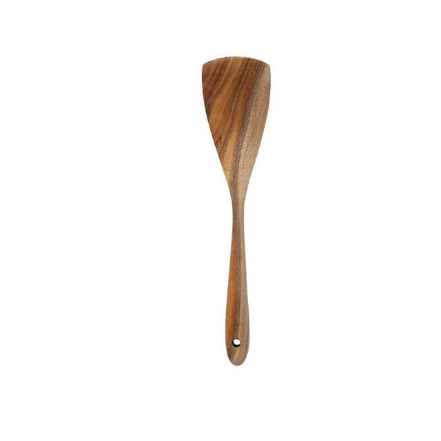 Set rustico di utensili da cucina in legno di teak Taavita, 7 pezzi