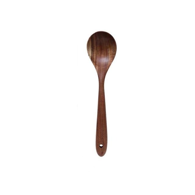 Set rustico di utensili da cucina in legno di teak Taavita, 7 pezzi