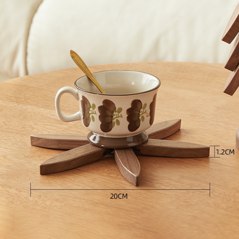 Descanso de madeira para tachos e panelas Pop-Up Tree — Design dobrável de 8 polegadas