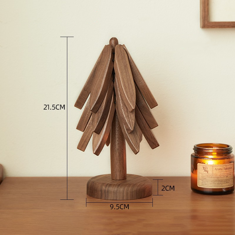 Descanso de madeira para tachos e panelas Pop-Up Tree — Design dobrável de 8 polegadas