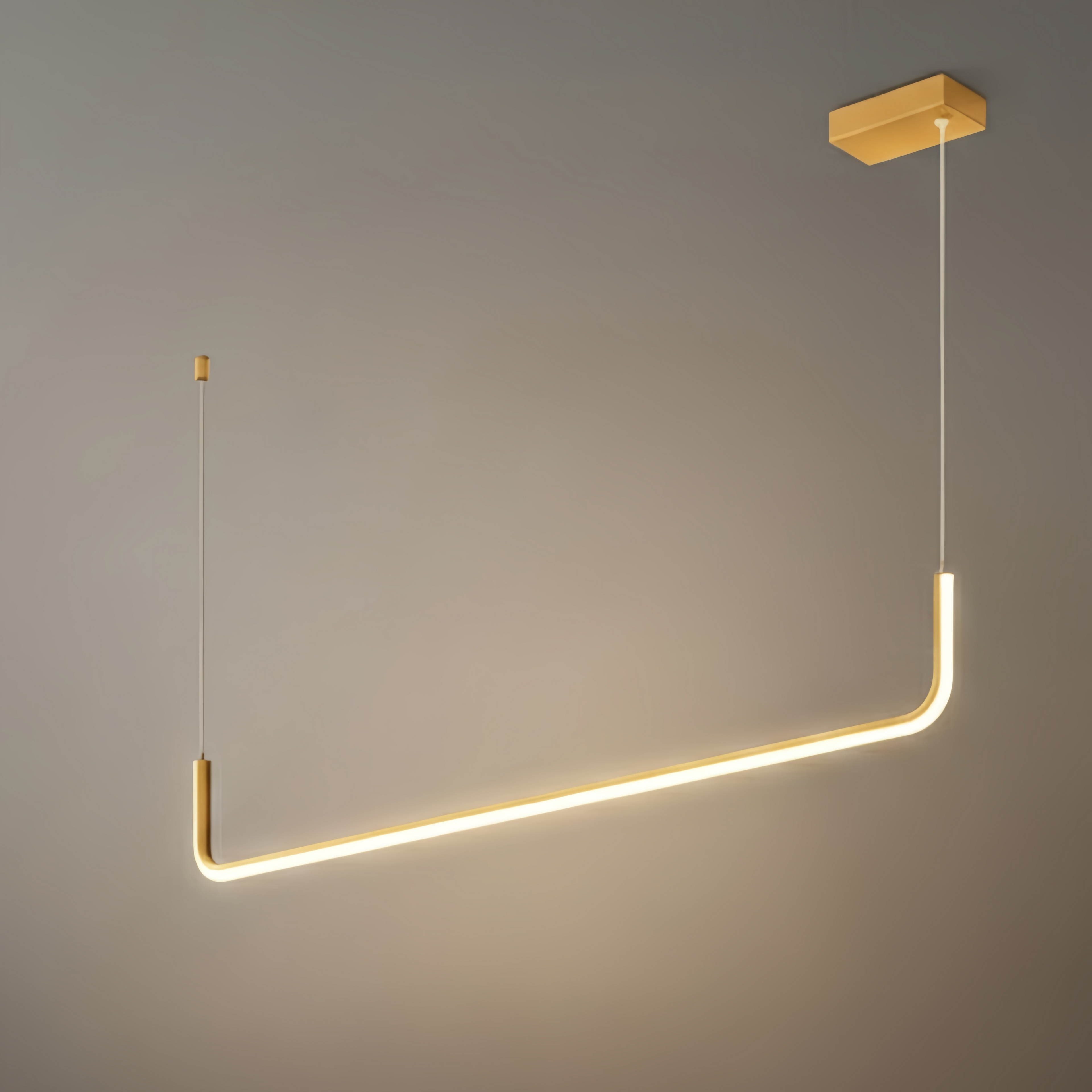 Minimalist Linear Pendant Light – Black/Gold Metal/Acrylic for Dining Room - Flindria