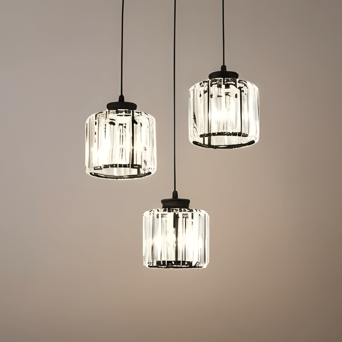 Severské LED závěsné svítidlo - Kov/sklo černá/zlatá do jídelny/obývacího pokoje - Flindria