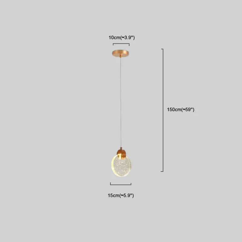 Art Deco Round – Pendant Light Gold Metal/Crystal for Dining Room - Flindria