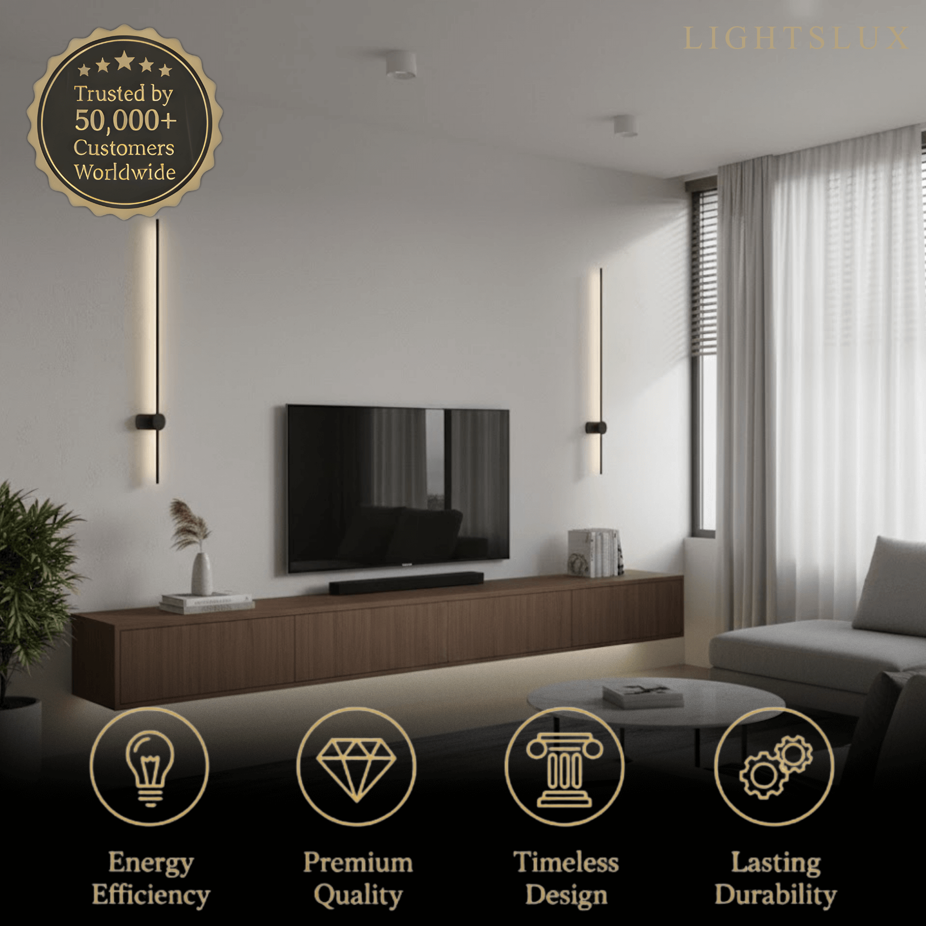 Minimalist LED Wall Lamp- Linear Light for Bedroom - Flindria