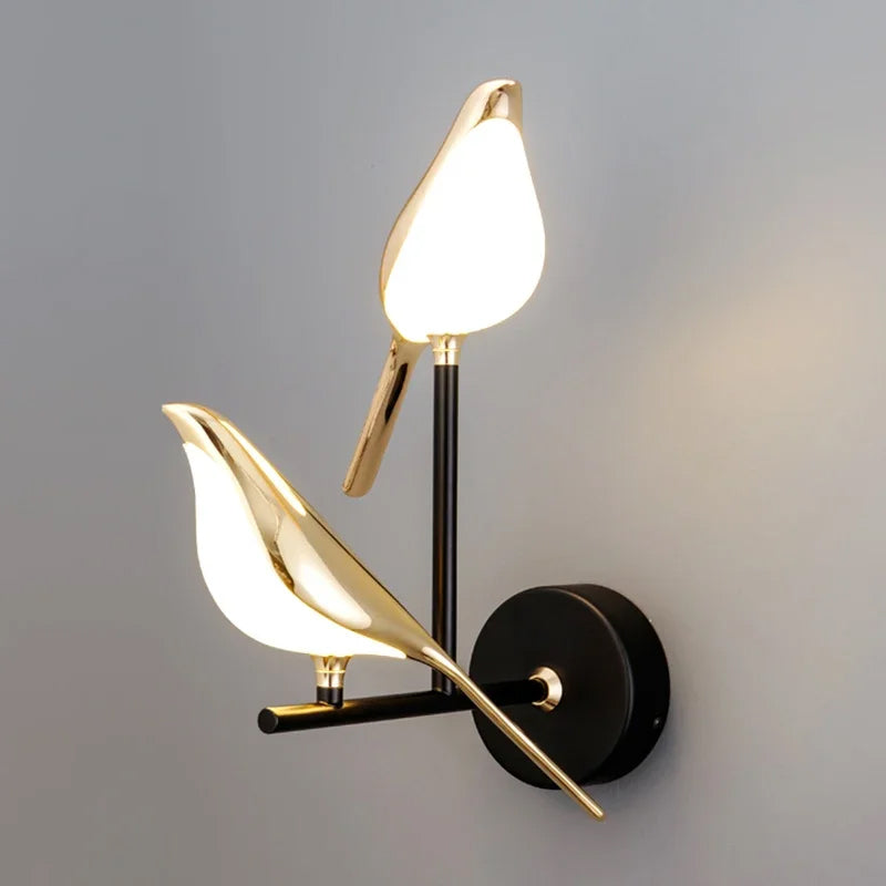 LED-Wandleuchte „Vogel“ – dekoratives nordisches goldenes Nachtlicht