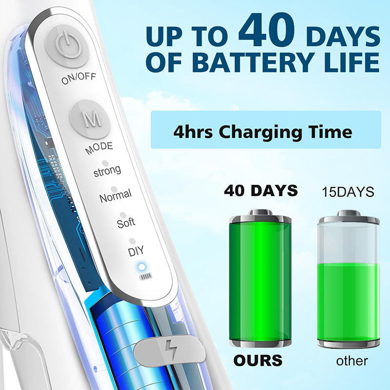 Hydropulseur dentaire sans fil - irrigateur portable rechargeable pour un nettoyage en profondeur