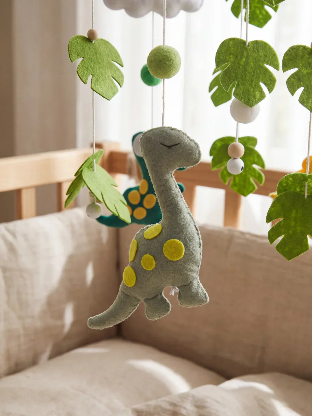 Compact Wooden Baby Mobile and Hanging Support Arm Set